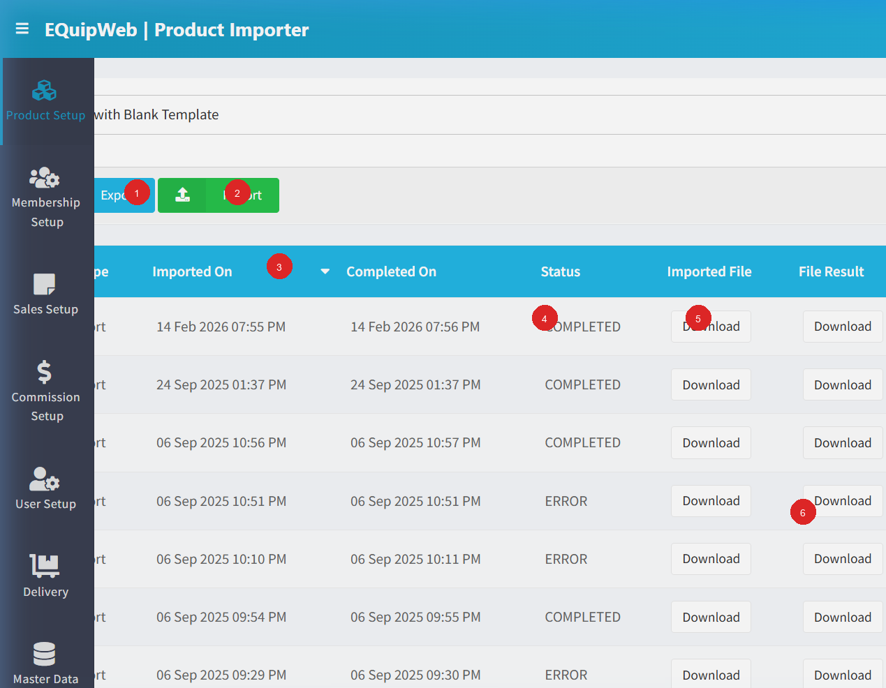 Product Importer Page Annotated