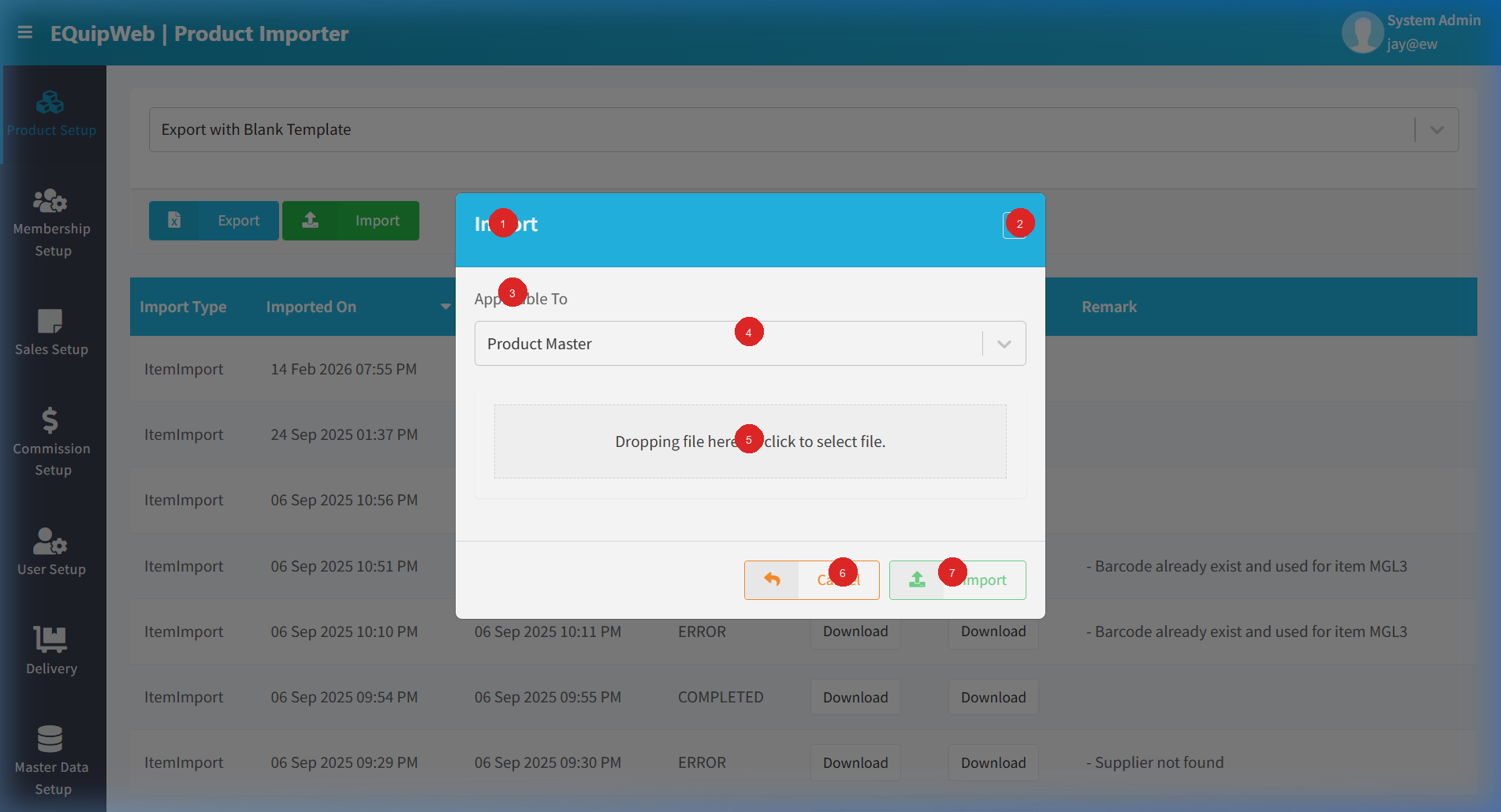 Import Modal Annotated