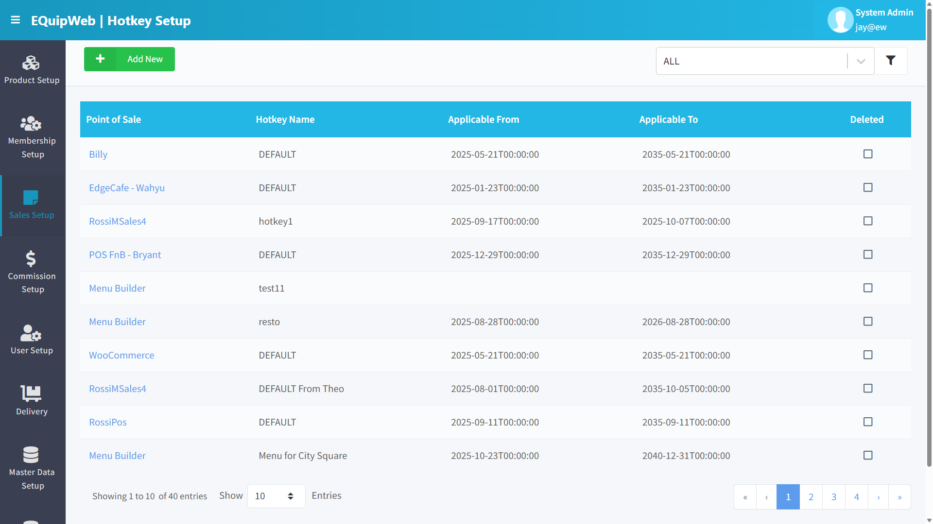 Hotkey Setup List